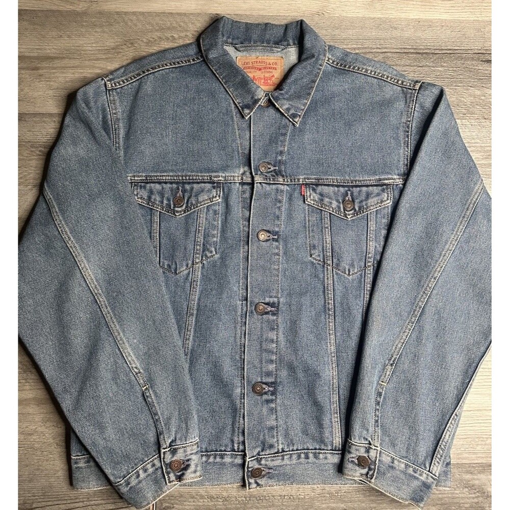 Vintage Levis 70507 0389 Denim Trucker Jacket Men’s Large Blue 90s